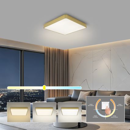 Brilagi - LED plafonsko svetlo POOL LED/36W/230V 3000/4500/6000K 40x40 cm zlatna