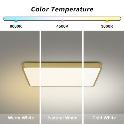 Brilagi - LED plafonsko svetlo POOL LED/36W/230V 3000/4500/6000K 40x40 cm zlatna