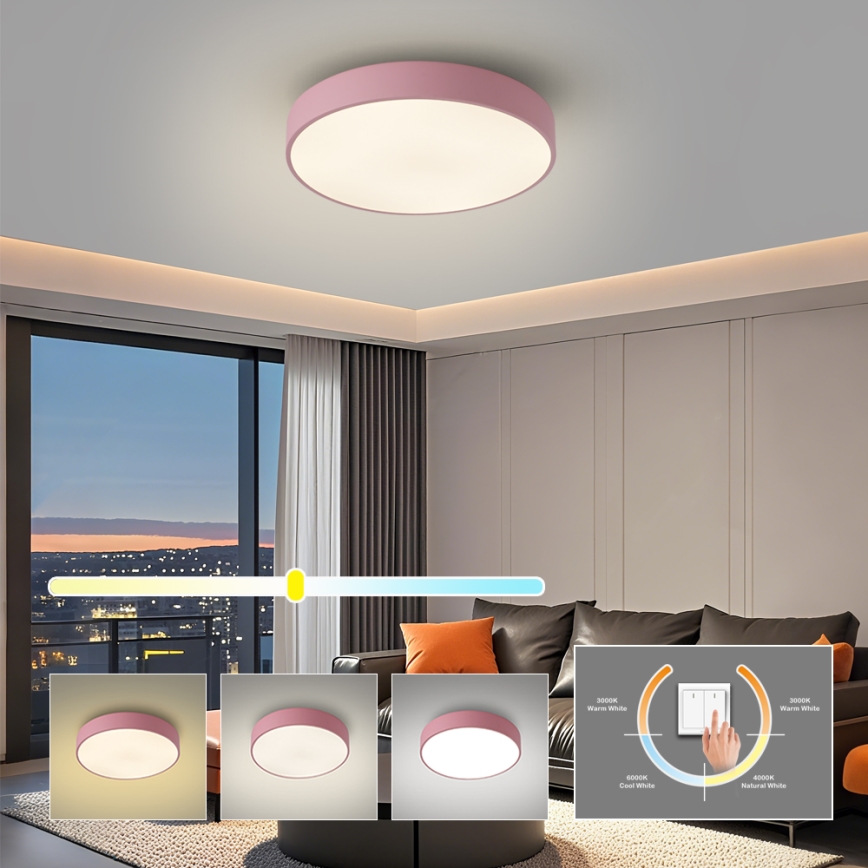 Brilagi - LED plafonsko svetlo POOL LED/48W/230V 3000/4000/6000K prečnik 40 cm ružičasto