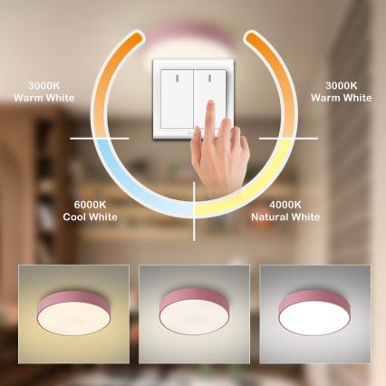 Brilagi - LED plafonsko svetlo POOL LED/48W/230V 3000/4000/6000K prečnik 40 cm ružičasto