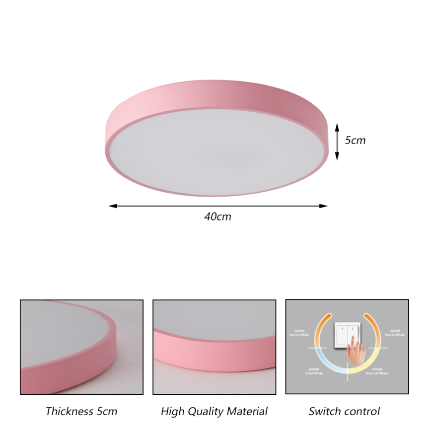 Brilagi - LED plafonsko svetlo POOL LED/48W/230V 3000/4000/6000K prečnik 40 cm ružičasto