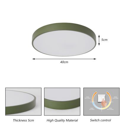 Brilagi - LED stropno svetlo POOL LED/48W/230V 3000/4000/6000K prečnik 40 cm zeleno