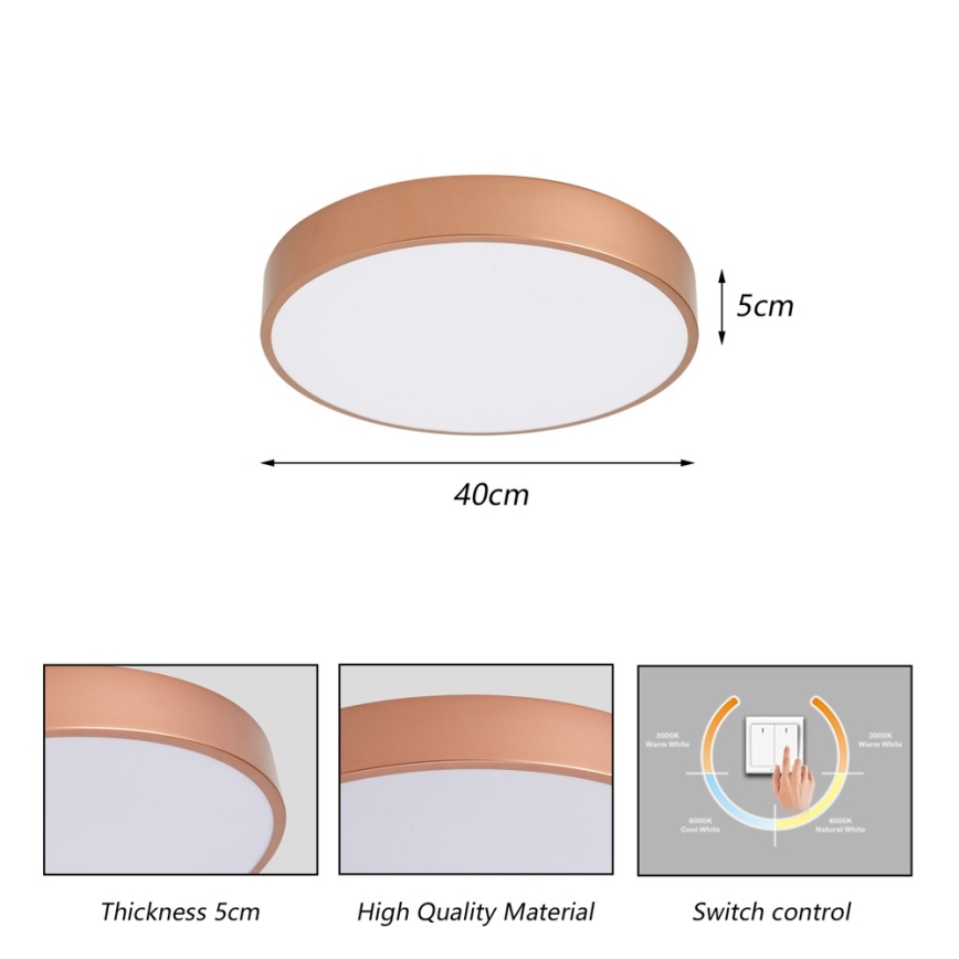 BRILAGI - LED plafonsko svetlo POOL LED/48W/230V 3000/4000/6000K prečnik 40 cm brončano