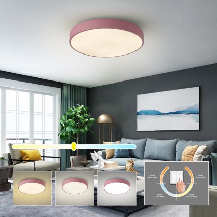 Brilagi - LED plafonsko svetlo POOL LED/60W/230V 3000/4000/6000K Ø 50 cm ružičasta