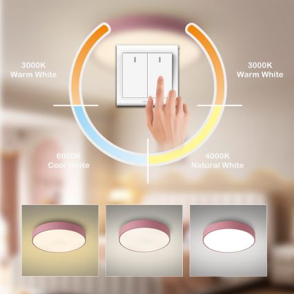 Brilagi - LED plafonsko svetlo POOL LED/60W/230V 3000/4000/6000K Ø 50 cm ružičasta