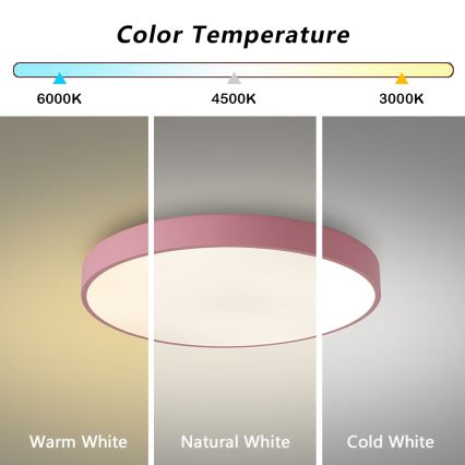 Brilagi - LED plafonsko svetlo POOL LED/60W/230V 3000/4000/6000K Ø 50 cm ružičasta
