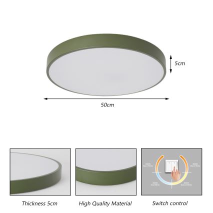 Brilagi - LED stropno svetlo POOL LED/60W/230V 3000/4000/6000K prečnik 50 cm zeleno