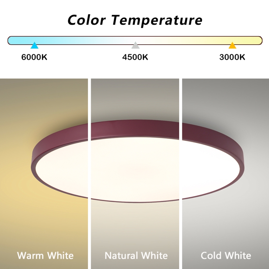 Brilagi - LED stropno svetlo POOL LED/60W/230V 3000/4000/6000K prečnik 60 cm bordo
