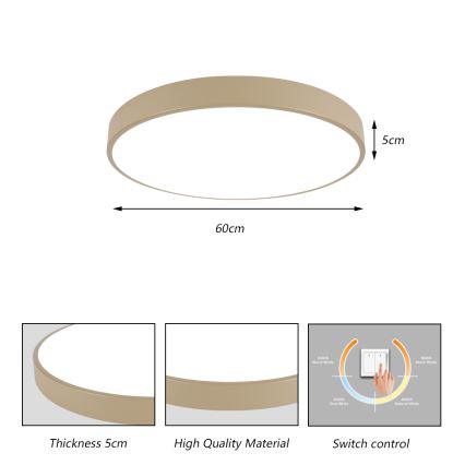 Brilagi - LED stropno svetlo POOL LED/60W/230V 3000/4500/6000K prečnik 60 cm bež