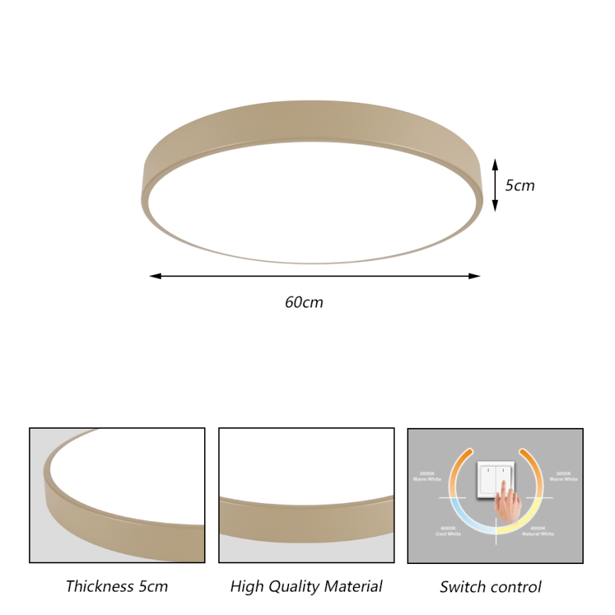 Brilagi - LED stropno svetlo POOL LED/60W/230V 3000/4500/6000K prečnik 60 cm bež
