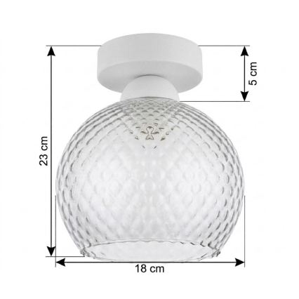 BRILAGI - LED plafonska svetiljka RETRO GLASS 1xE27/60W/230V Ø 18 cm bela/zadimljeno siva