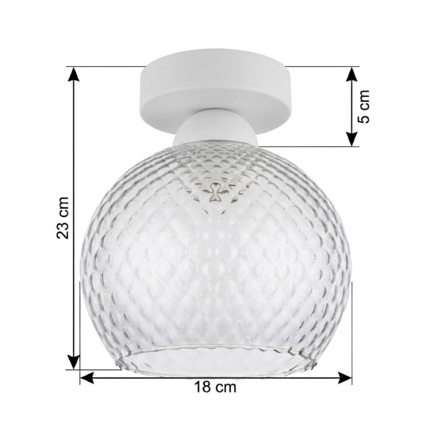 BRILAGI - LED plafonska svetiljka RETRO GLASS 1xE27/60W/230V Ø 18 cm bela/zadimljeno siva