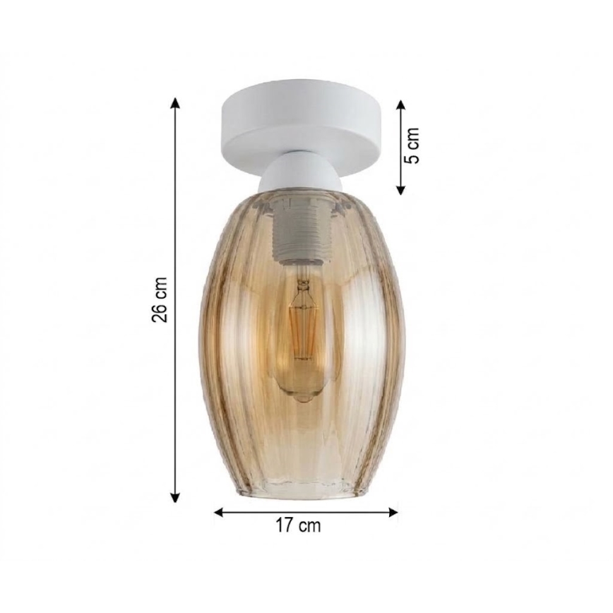 BRILAGI - LED stropna svetiljka RETRO GLASS 1xE27/60W/230V Ø 17 cm bela/dimljeno bež