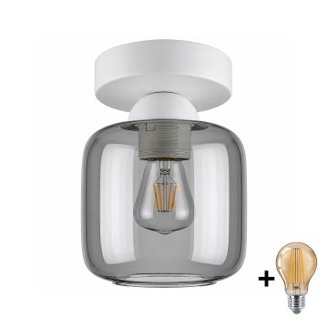 BRILAGI - LED plafonsko svetlo RETRO GLASS 1xE27/60W/230V prečnik 14 cm bela/zadimljeno siva