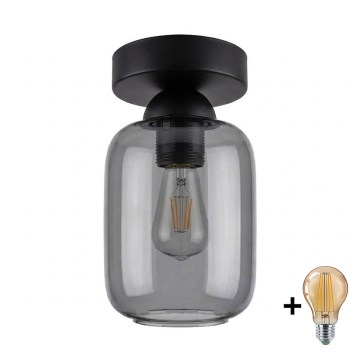 BRILAGI - LED plafonsko svetlo RETRO GLASS 1xE27/60W/230V prečnik 14 cm crna/zadimljeno-siva