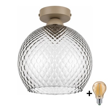 BRILAGI - LED plafonsko svetlo RETRO GLASS 1xE27/60W/230V prečnika 25 cm bež/zadimljeno siva