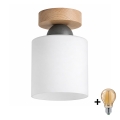 BRILAGI - LED plafonsko svetlo RETRO GLASS 1xE27/60W/230V Ø 10 cm hrast/bela