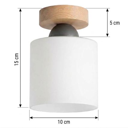 BRILAGI - LED plafonsko svetlo RETRO GLASS 1xE27/60W/230V Ø 10 cm hrast/bela