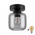 BRILAGI - LED plafonsko svetlo RETRO GLASS 1xE27/60W/230V Ø 14 cm crna/dimljeno-siva