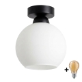 BRILAGI - LED plafonsko svetlo RETRO GLASS 1xE27/60W/230V Ø 15 cm crna/bela