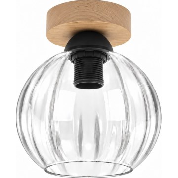 BRILAGI - LED plafonsko svetlo RETRO GLASS 1xE27/60W/230V Ø 18 cm hrast/prozirno