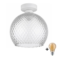BRILAGI - LED plafonsko svetlo RETRO GLASS 1xE27/60W/230V Ø 25 cm belo/zadimljeno sivo