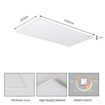 Brilagi - LED stropno svetlo SLIMFRAME LED/80W/230V 120x60 cm 3000/4000/6000K bela