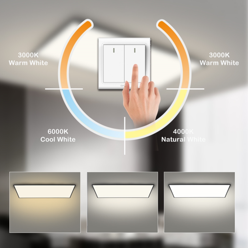 Brilagi - LED plafonsko svetlo SLIMFRAME LED/80W/230V 120x60 cm 3000/4000/6000K crna