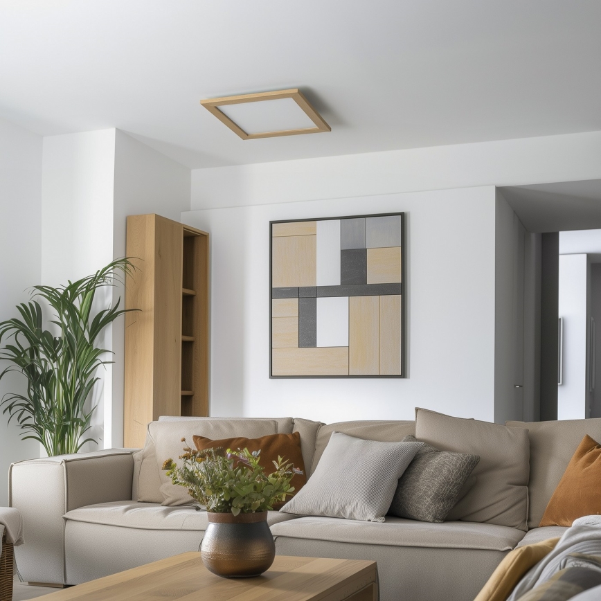Brilagi - LED plafonsko svetlo SLIMFRAME WOOD LED/36W/230V 49,5x49,5 cm braon