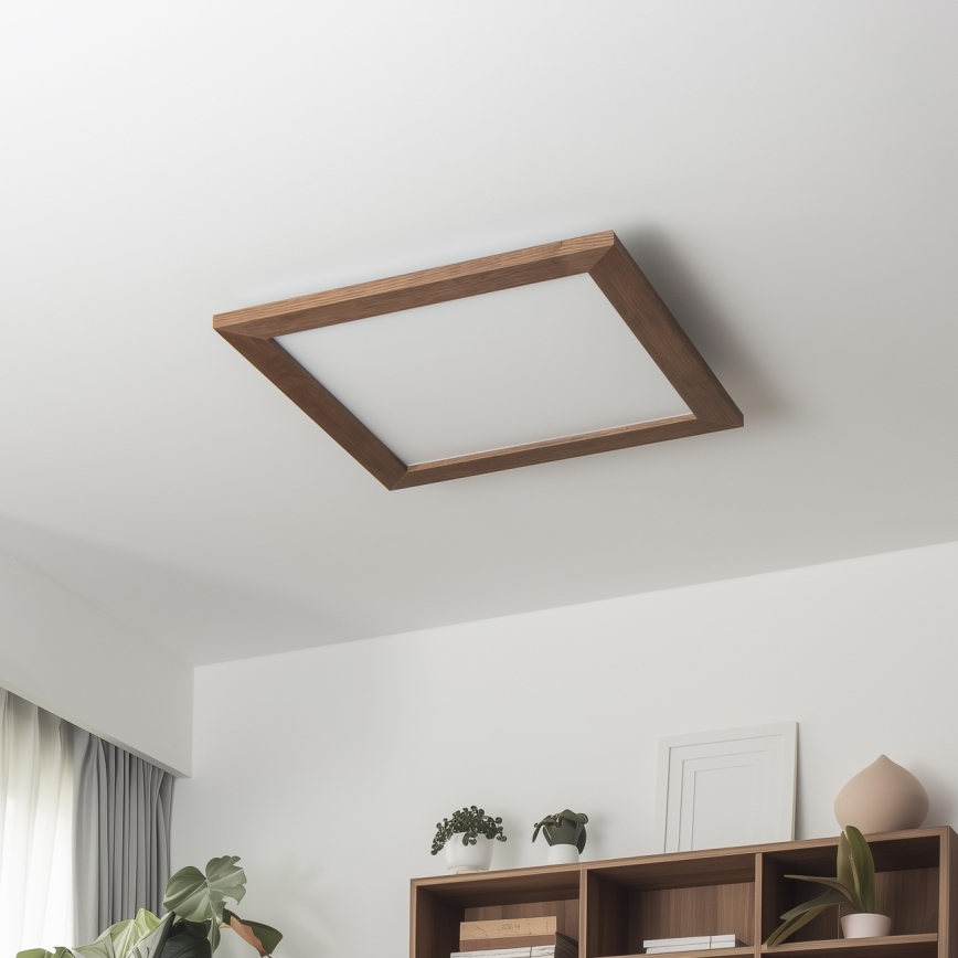 Brilagi - LED stropna svetiljka SLIMFRAME WOOD LED/36W/230V 49,5x49,5 cm tamno braon