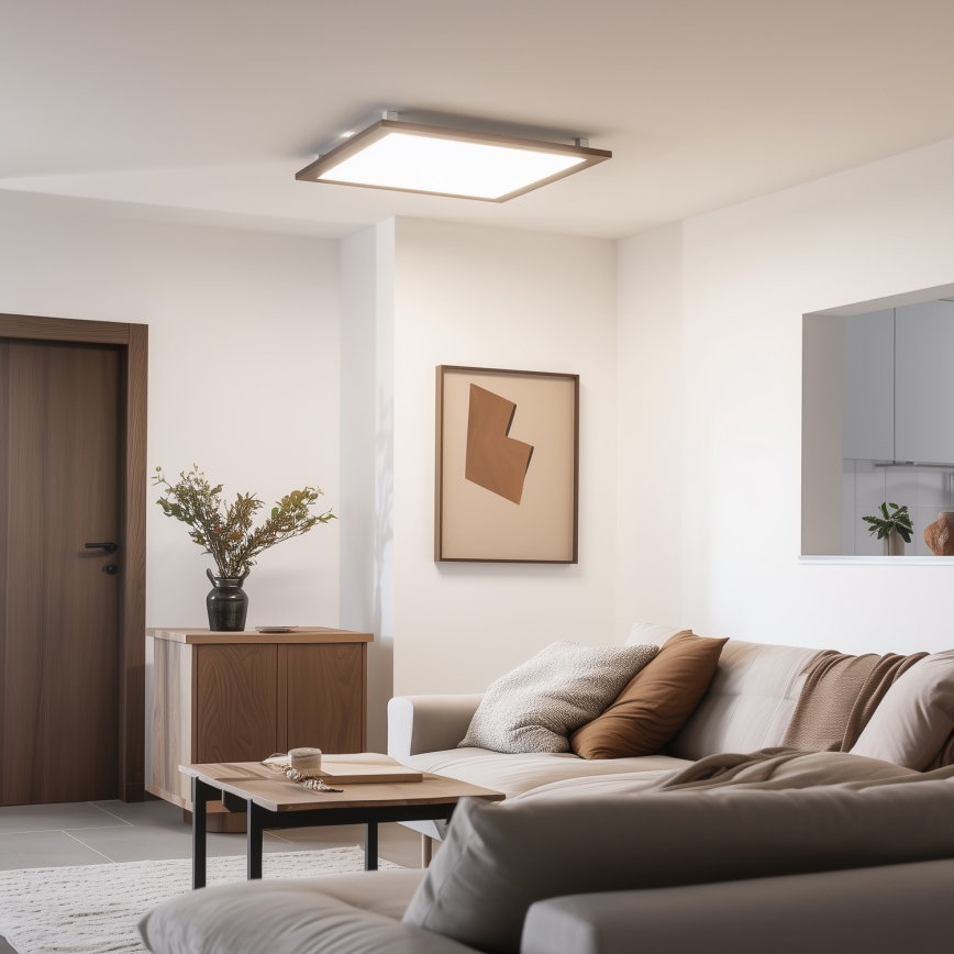 Brilagi - LED plafonsko svetlo SLIMFRAME WOOD LED/58W/230V 64x64 cm tamno braon