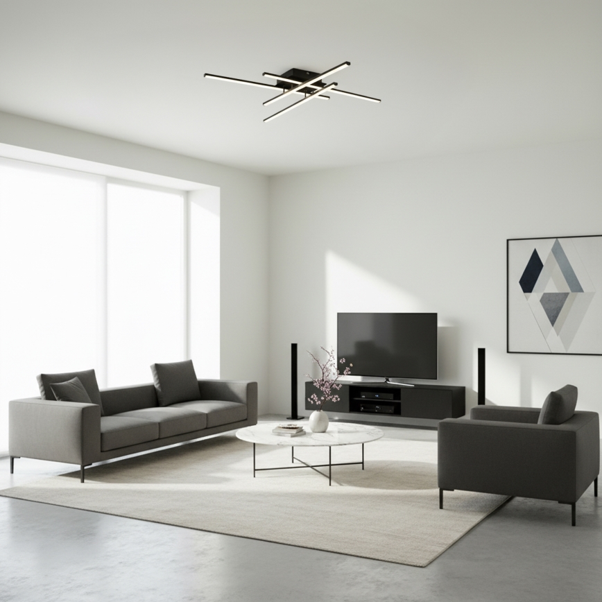 Brilagi - LED plafonjera STRIPES LED/37W/230V 68x68 cm crna