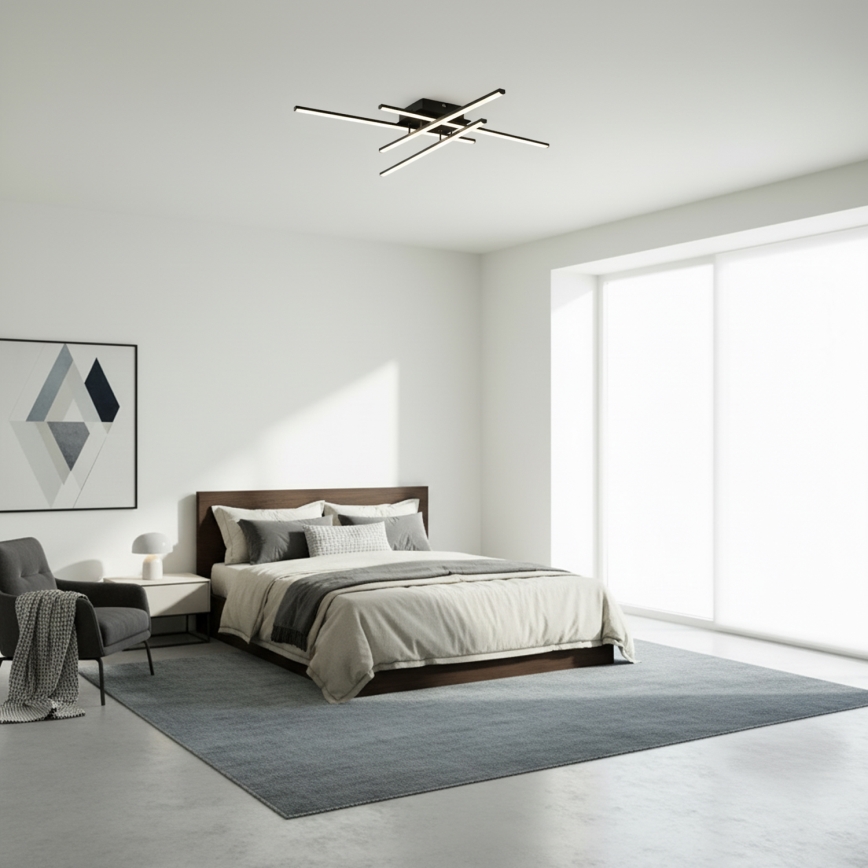 Brilagi - LED plafonjera STRIPES LED/37W/230V 68x68 cm crna