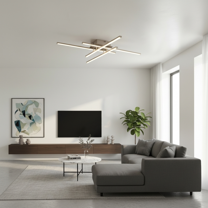 Brilagi - LED plafonska svetiljka STRIPES LED/37W/230V 68x68 cm srebrna