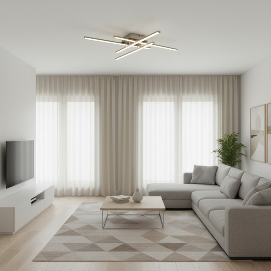 Brilagi - LED plafonska svetiljka STRIPES LED/37W/230V 68x68 cm srebrna