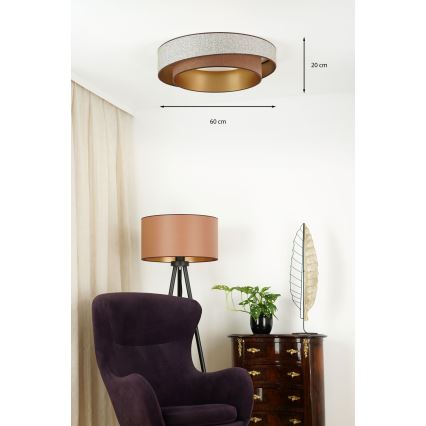 Brilagi - LED plafonsko svetlo VEGAS SHINE LED/24W/230V Ø 60 cm braon