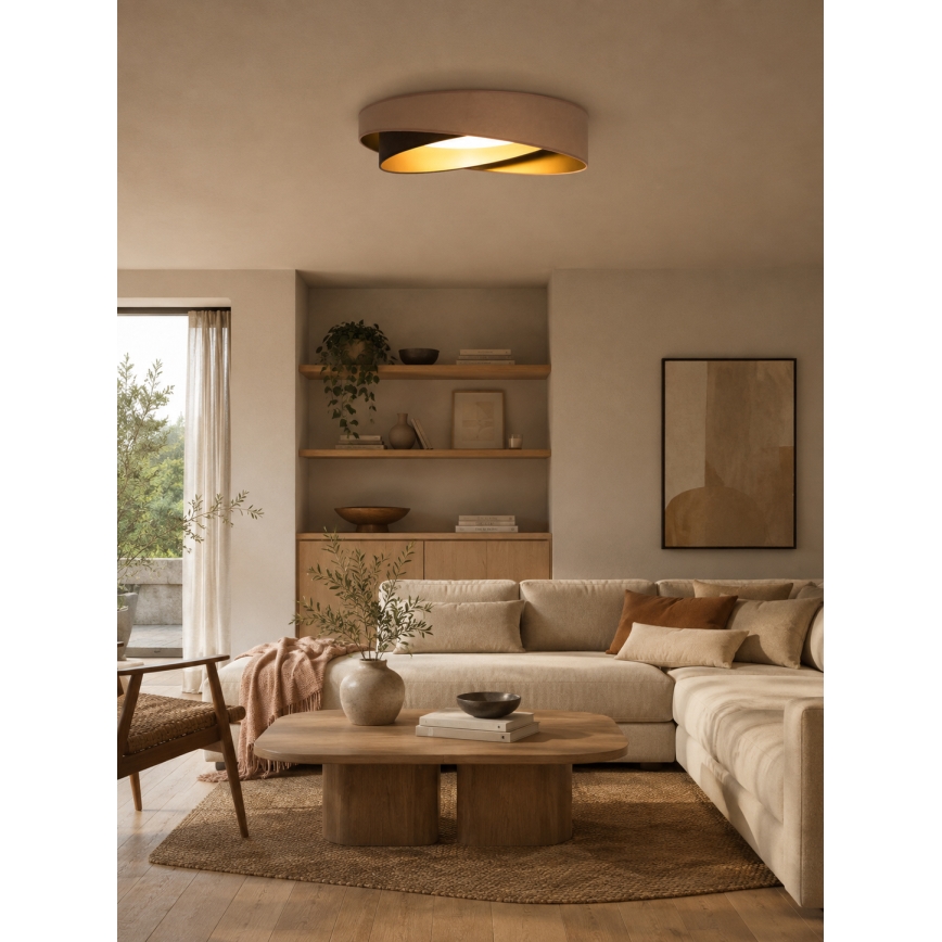 BRILAGI - LED plafonsko svetlo VELVET TWIST LED/24W/230V 4000K prečnik 55 cm bež/braon/zlatna