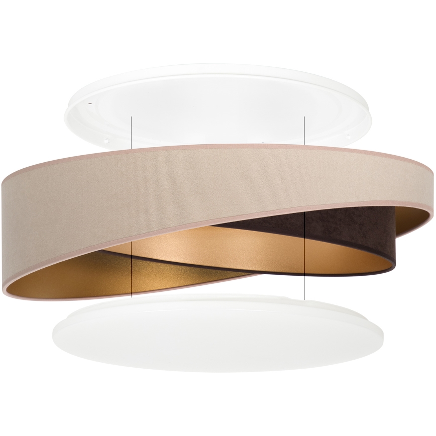BRILAGI - LED plafonsko svetlo VELVET TWIST LED/24W/230V 4000K prečnik 55 cm bež/braon/zlatna