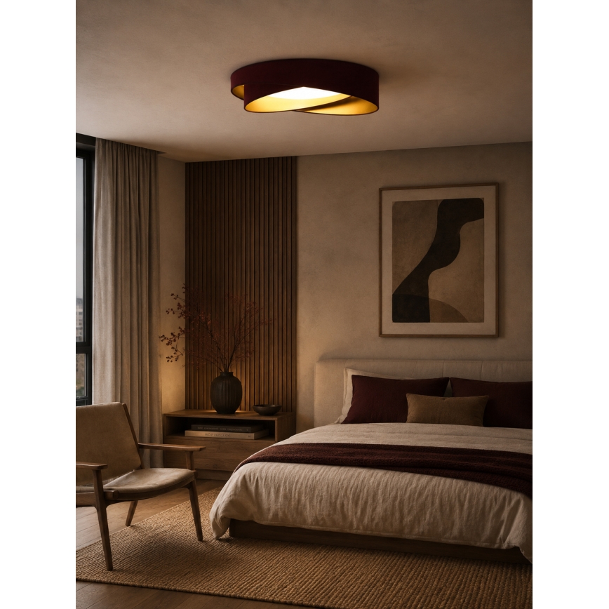 BRILAGI - LED plafonsko svetlo VELVET TWIST LED/24W/230V 4000K prečnik 55 cm burgundsko/zlatno