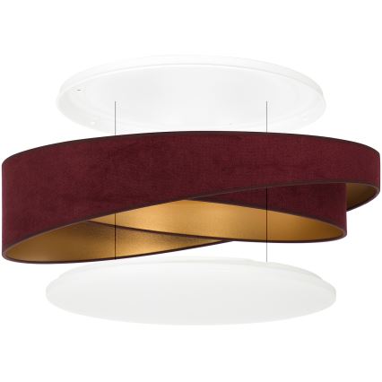 BRILAGI - LED plafonsko svetlo VELVET TWIST LED/24W/230V 4000K prečnik 55 cm burgundsko/zlatno