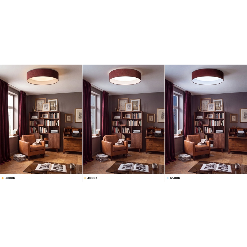 BRILAGI - LED stropno svetlo VELVET VARI LED/24W/230V 3000/4000/6500K prečnika 45 cm bordo