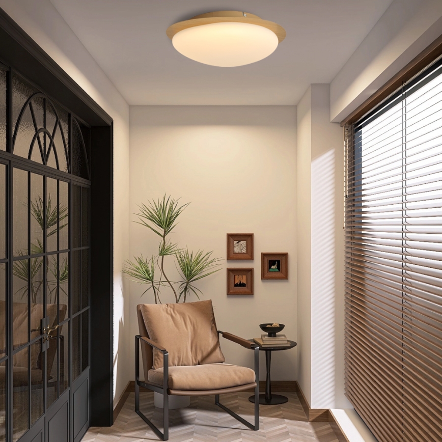 Brilagi - LED plafonsko svetlo VISBY WOOD LED/18W/230V prečnik 38 cm braon