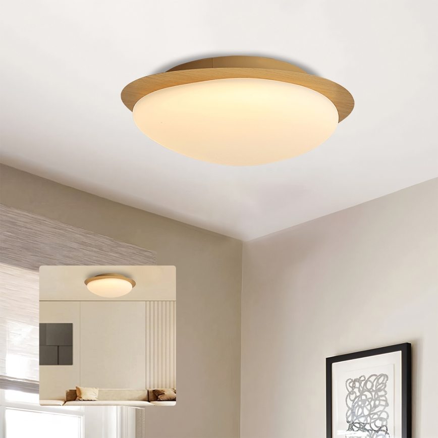 Brilagi - LED plafonsko svetlo VISBY WOOD LED/18W/230V prečnik 38 cm braon