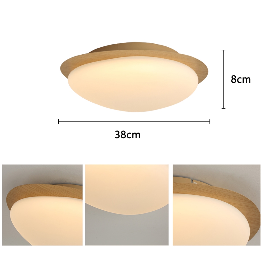 Brilagi - LED plafonsko svetlo VISBY WOOD LED/18W/230V prečnik 38 cm braon