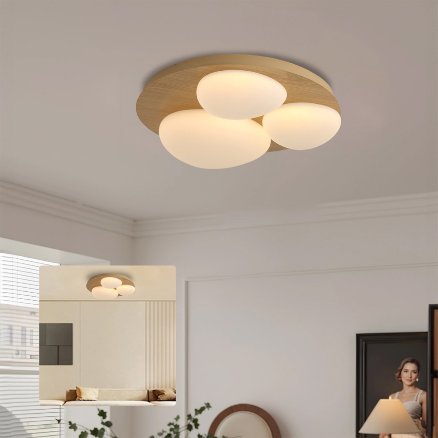 Brilagi - LED plafonsko svetlo VISBY WOOD LED/36W/230V prečnik 50 cm braon