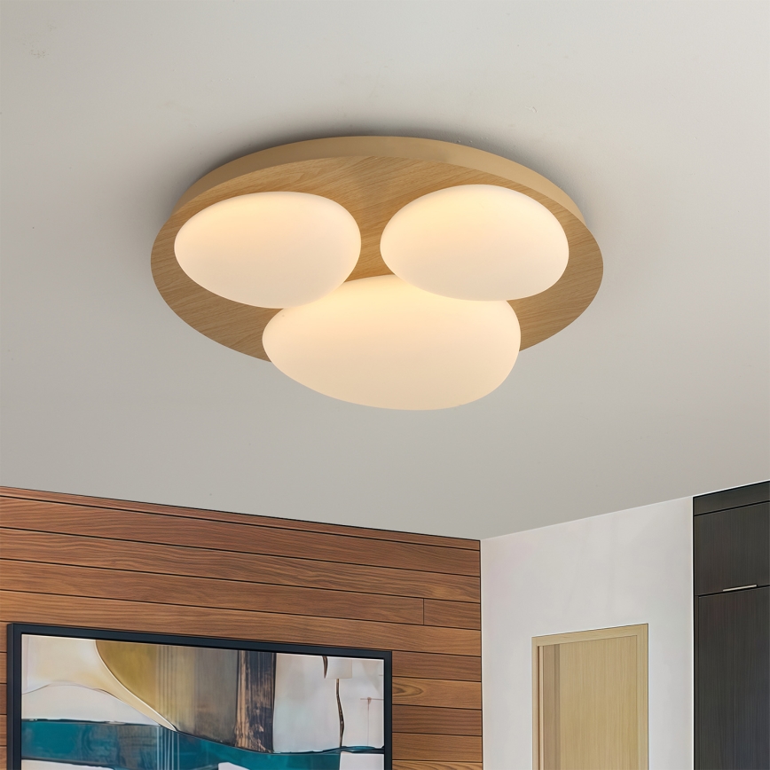Brilagi - LED plafonsko svetlo VISBY WOOD LED/36W/230V prečnik 50 cm braon