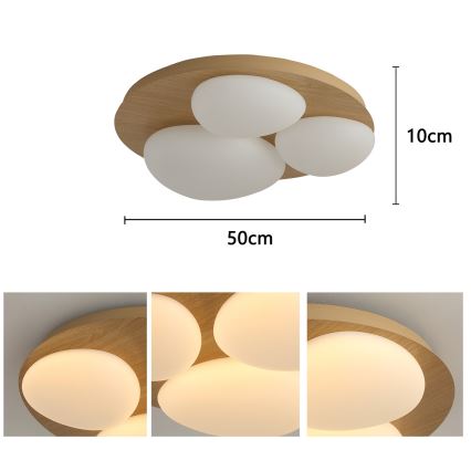 Brilagi - LED plafonsko svetlo VISBY WOOD LED/36W/230V prečnik 50 cm braon