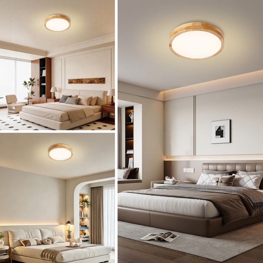 BRILAGI - LED plafonjera WOODLINE LED/24W/230V 3000/4000/6000K hrast prečnik 30 cm