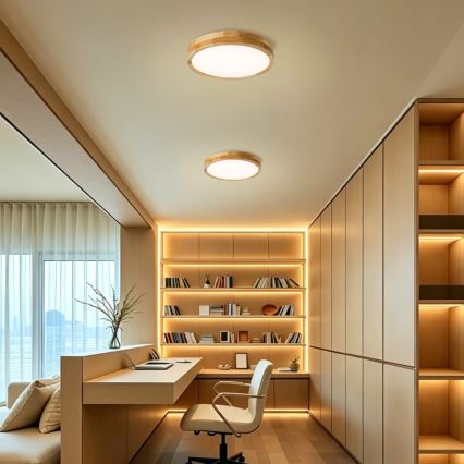 BRILAGI - LED plafonjera WOODLINE LED/24W/230V 3000/4000/6000K hrast prečnik 30 cm