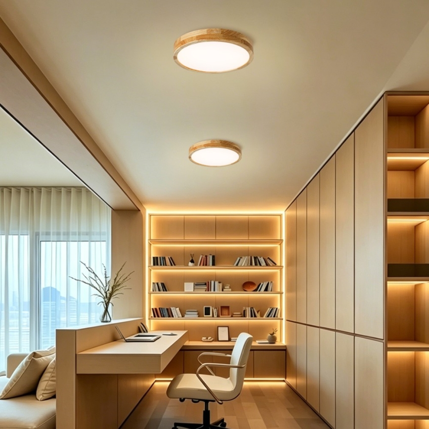 BRILAGI - LED plafonjera WOODLINE LED/24W/230V 3000/4000/6000K hrast prečnik 30 cm